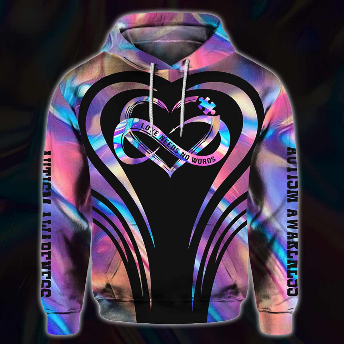 L'amour n'a pas besoin de mots - T-shirt et sweat à capuche de sensibilisation à l'autisme