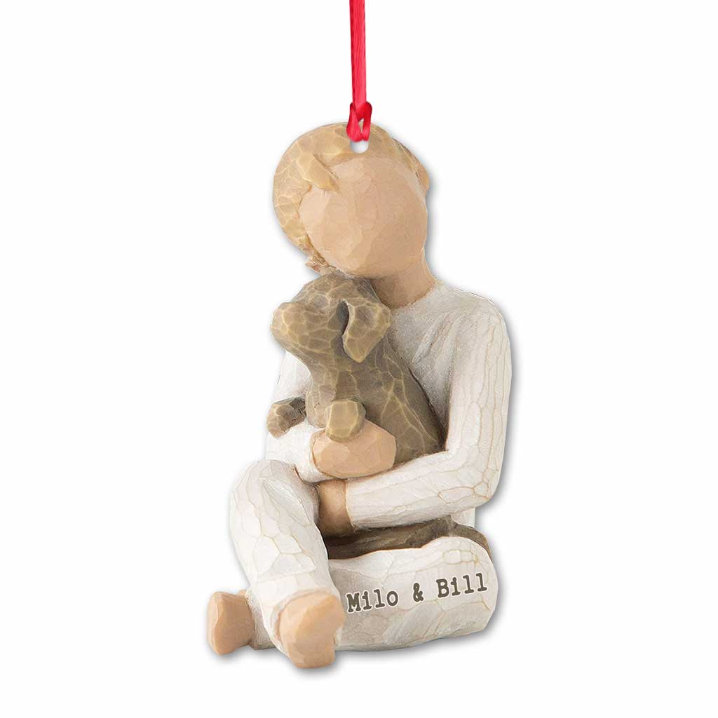 Un véritable ami laisse des empreintes de pattes sur votre cœur - Ornement de Noël personnalisé en forme de chien avec motif 3D imprimé (imprimé des deux côtés)