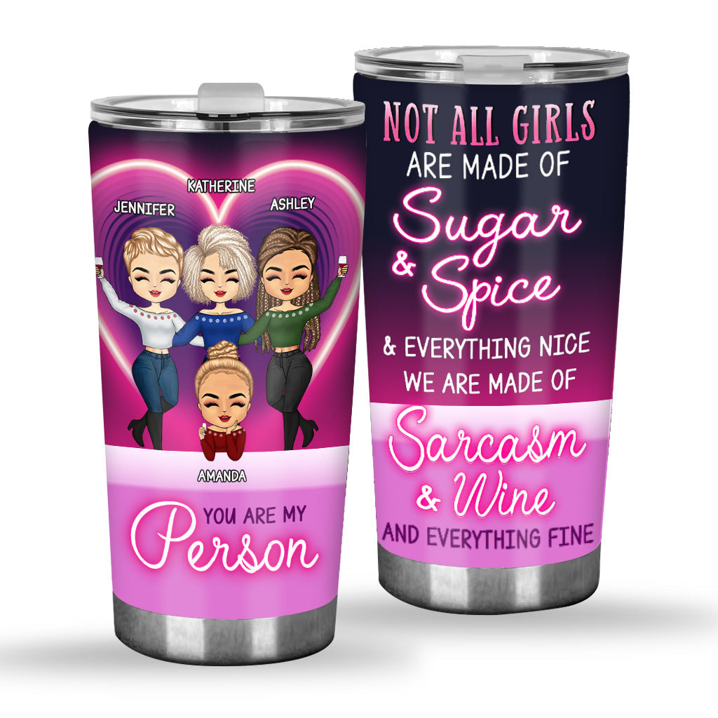 Toutes les filles ne sont pas faites de sucre et d'épices - Gobelet personnalisé pour meilleure amie
