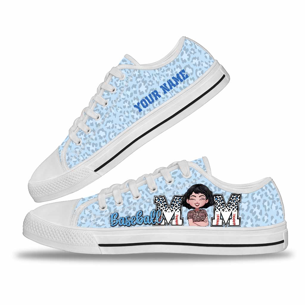 Maman de joueur de baseball - Chaussures de baseball basses personnalisées