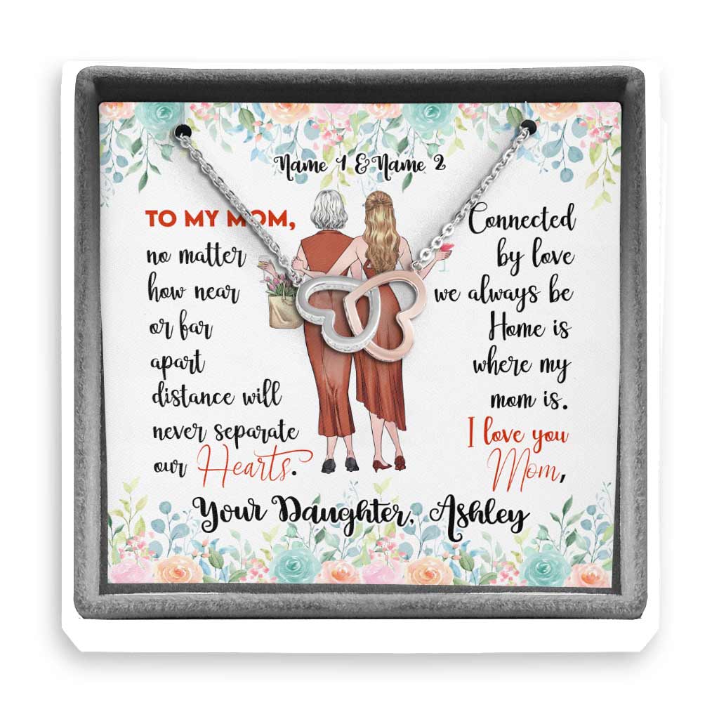 Collier personnalisé Mère et Fille - Deux cœurs