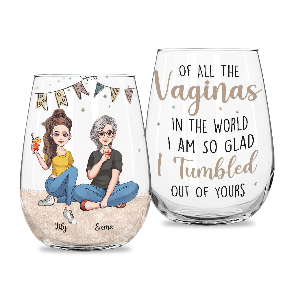 Verre à vin personnalisé « Maman » pour la fête des mères, inspiré de votre amour.
