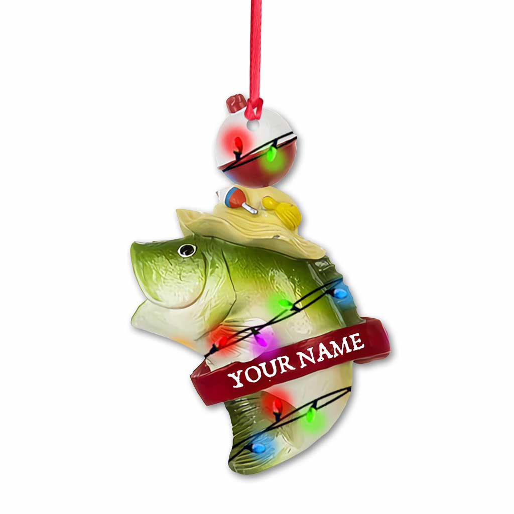 Gone Fishing - Personalized Christmas Fishing Ornament (Printed On Both Sides)