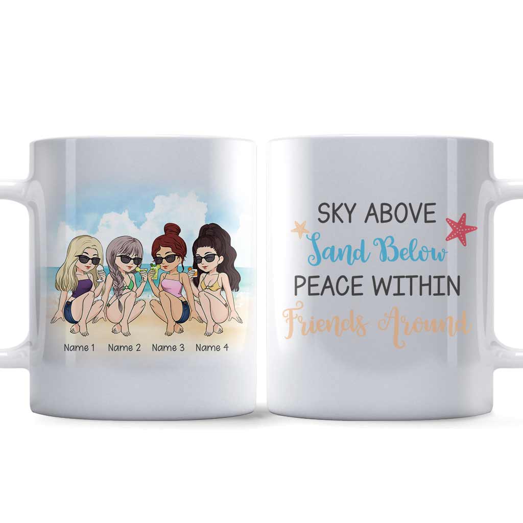 Ciel au-dessus, sable en dessous - Mug personnalisé pour meilleure amie