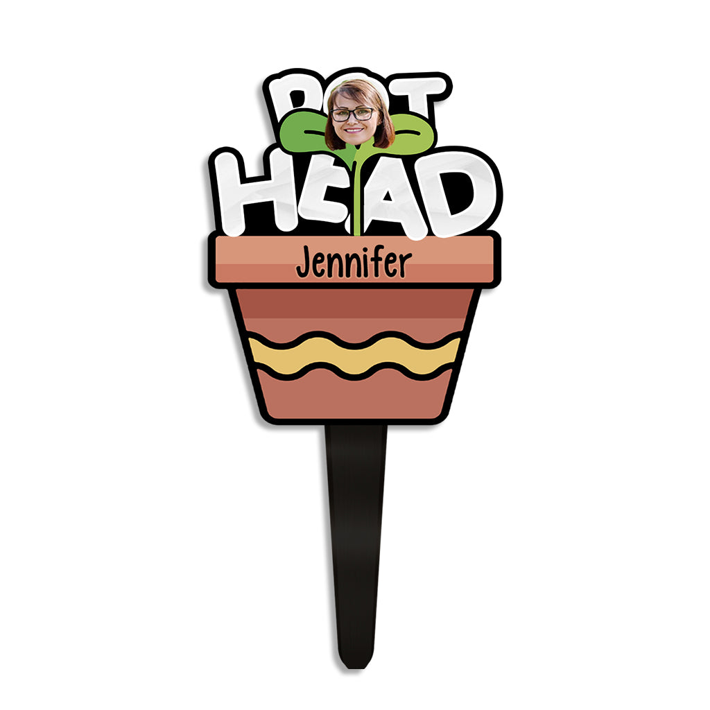 Pot Head - Plaque de jardinage personnalisée en acrylique