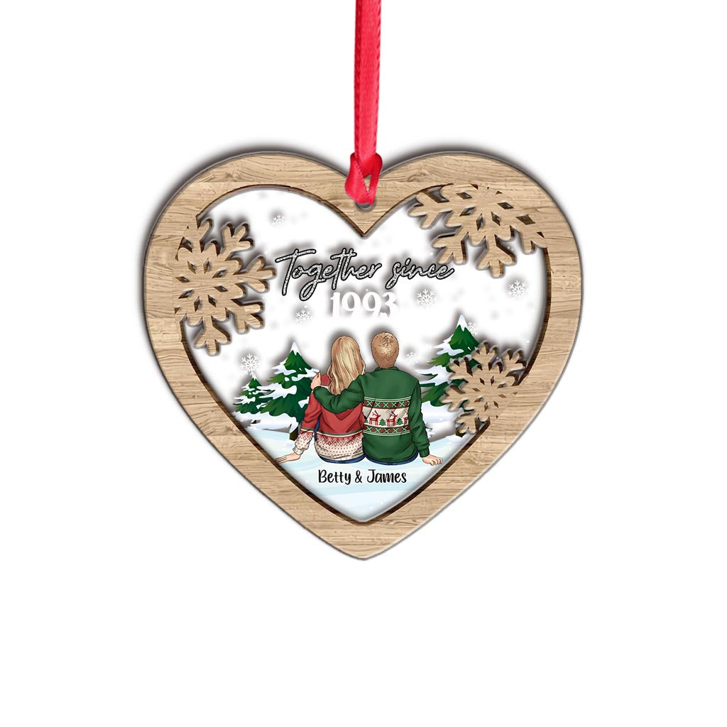 Together Since - Personalized Christmas Couple Layers Mix Ornament