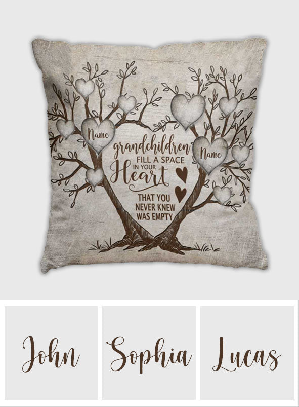 Coussin décoratif personnalisé en forme de cœur, arbre généalogique pour maman et grand-mère