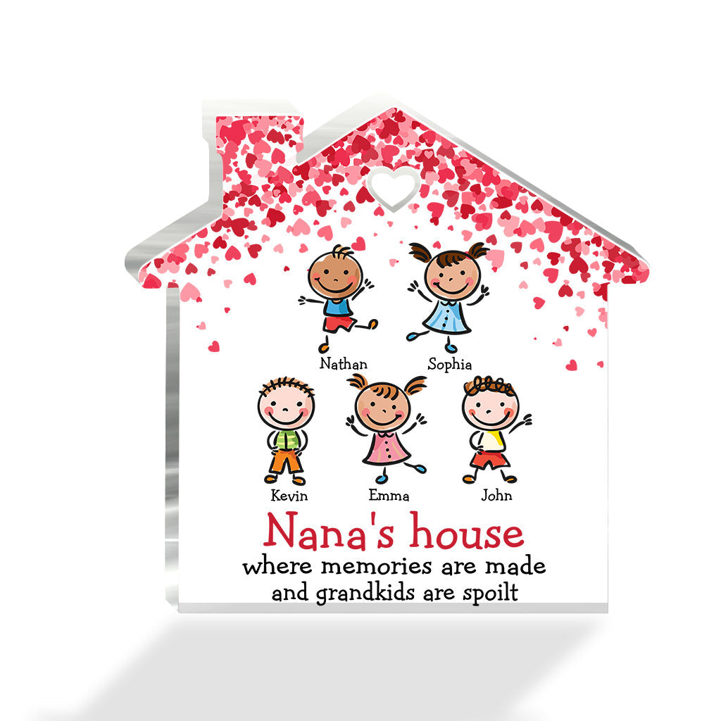 Nana's House - Gift for grandma, grandpa - Personalized Custom Shaped Acrylic Plaque