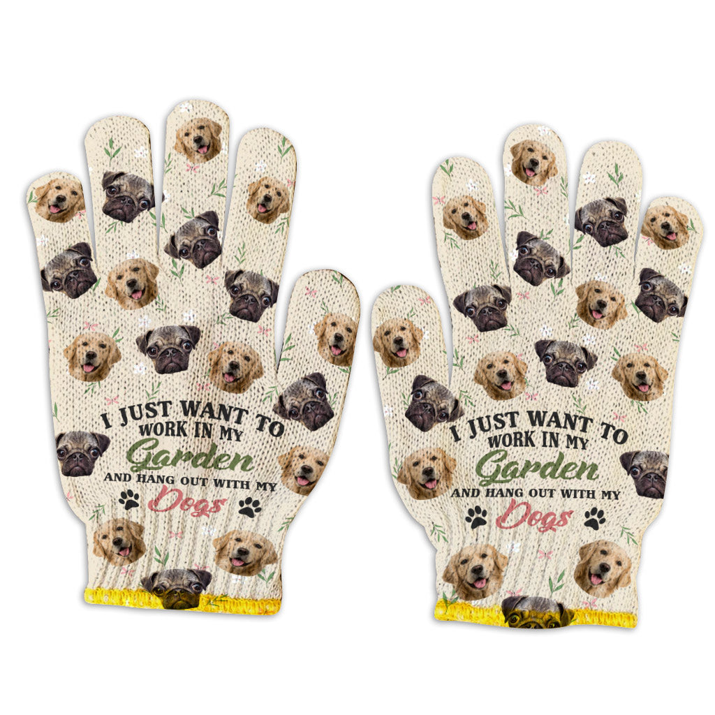 I Just Want To Work In My Garden And Hang Out - Personalized Gardening Garden Gloves