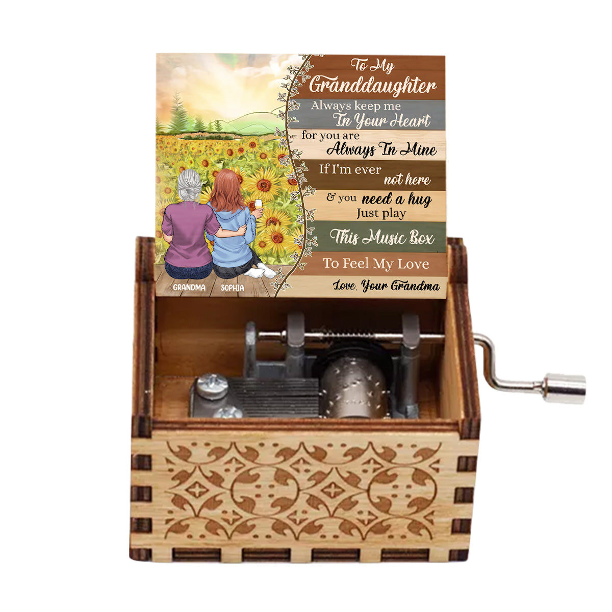 Un jour, quand les pages s'effaceront - Boîte à musique à manivelle personnalisée pour la fête des mères - Grand-mère