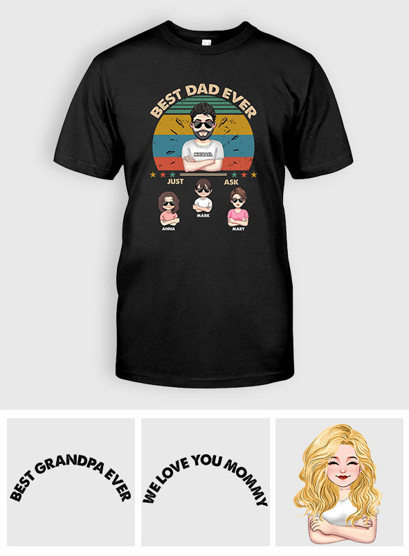 Meilleur papa du monde - Cadeau pour papa, maman, grand-père, grand-mère - T-shirt et sweat à capuche personnalisés