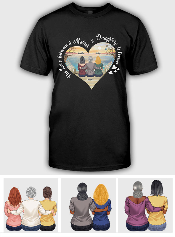 Cadeau pour la fête des mères : L'amour entre une mère et sa fille - T-shirt et sweat à capuche personnalisés