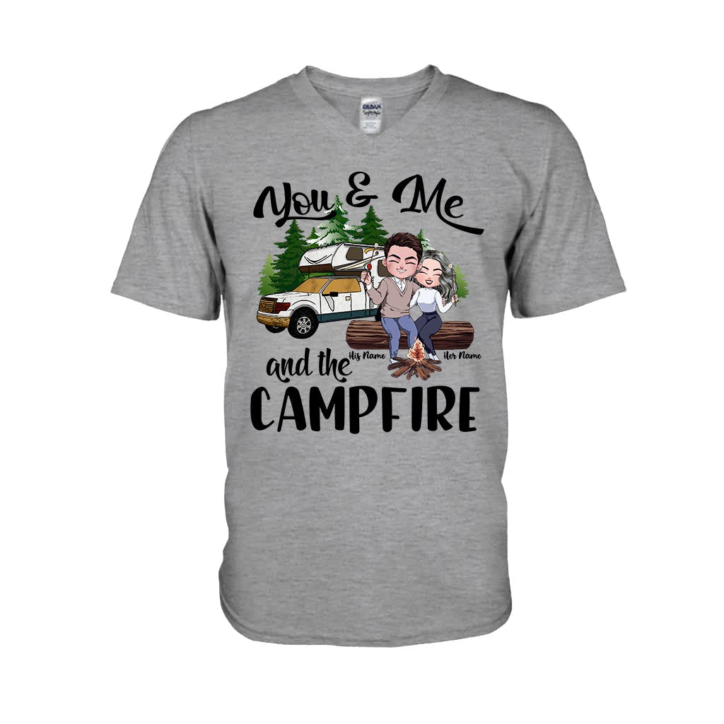 You And Me And The Campfire - Personalized Camping T-shirt and Hoodie