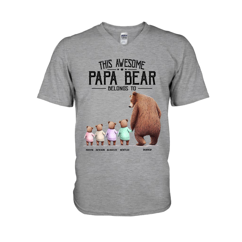 Ce t-shirt et ce sweat à capuche personnalisés « Papa Ours appartient à »