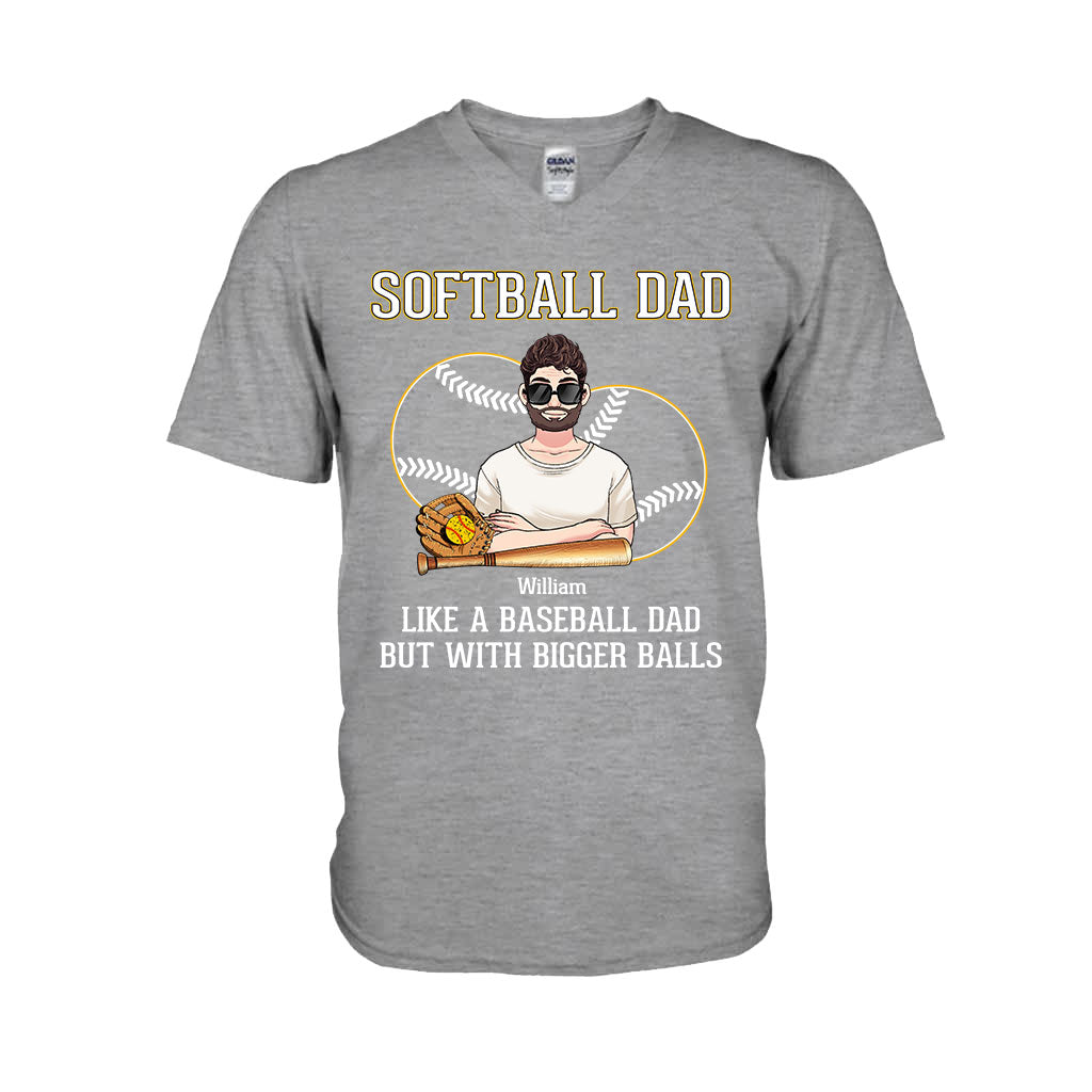 Papa de softball, comme un papa de baseball, mais avec des balles plus grosses ! – T-shirt et sweat à capuche de softball personnalisés