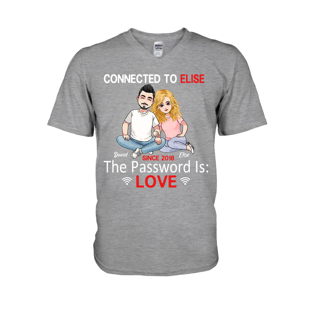 Connected To - Personalized Couple Couple T-shirt and Hoodie