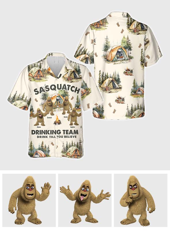 Buvez jusqu'à y croire - Chemise hawaïenne de camping personnalisée