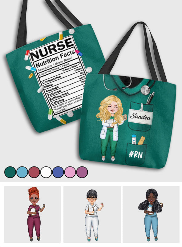 Informations nutritionnelles pour infirmières - Sac fourre-tout personnalisé pour infirmières