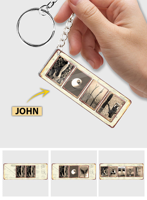 Porte-clés de pêche personnalisé vintage - Nom personnalisé