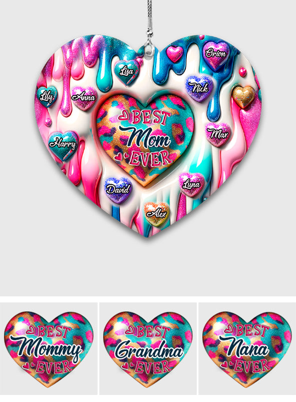 Best Mom Grandma Ever - Personalized Mother Car Ornament