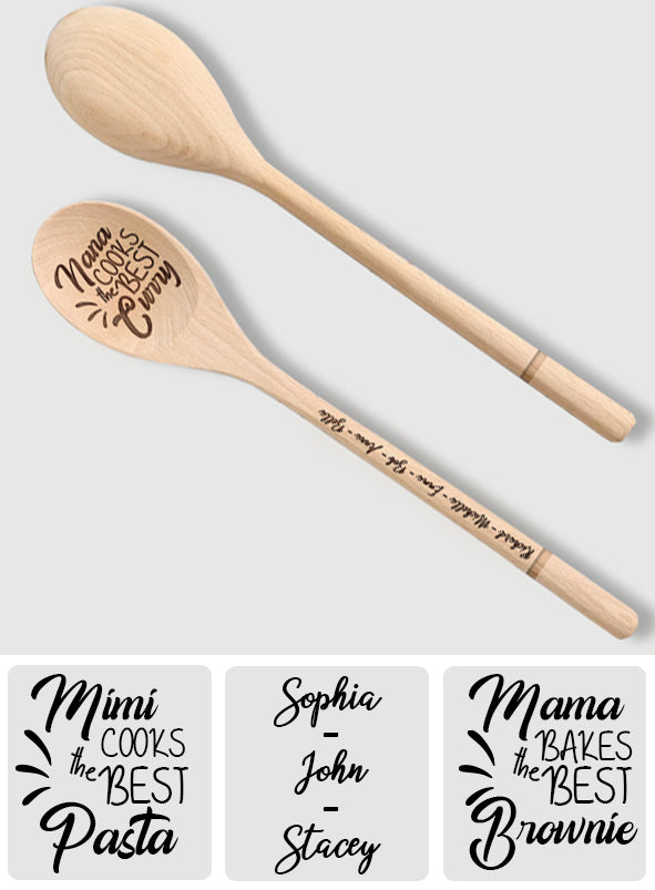 Maman/Mamie/Mama... Cuisine les meilleurs plats - Cuillère en bois personnalisée pour maman
