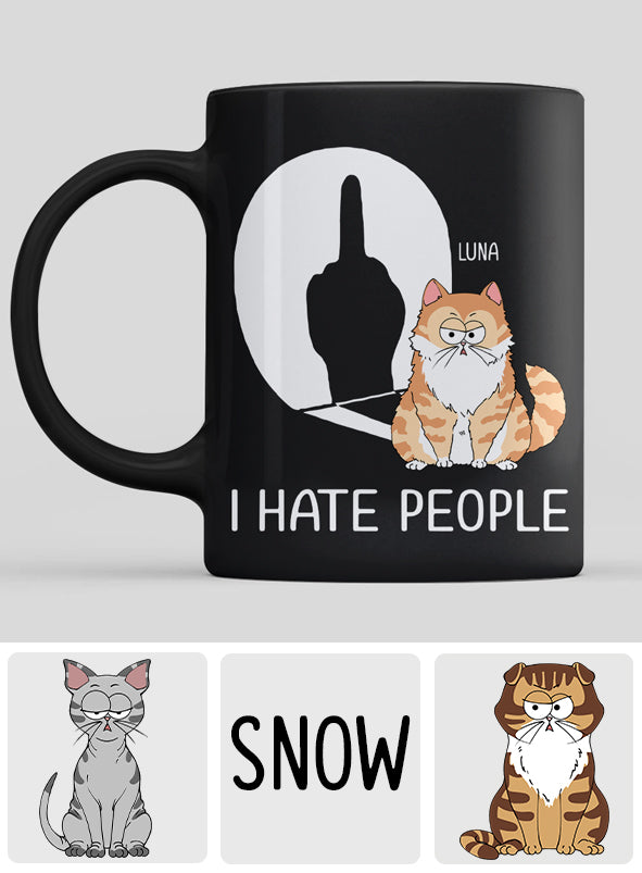 I Hate People - Personalized Cat Mug