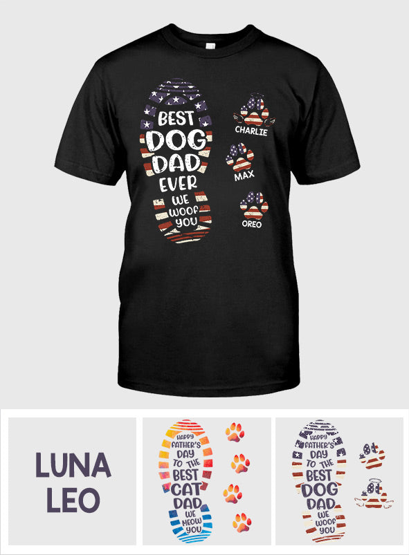 Bonne fête des pères au meilleur papa chien/chat ! T-shirt et sweat à capuche personnalisés pour papa.