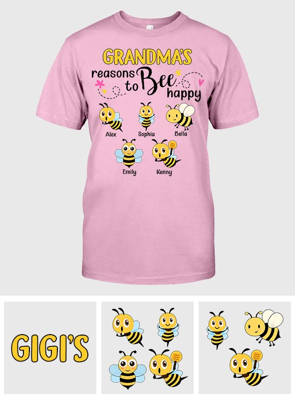 Les raisons de grand-mère d'être heureuse - T-shirt et sweat à capuche abeille personnalisés