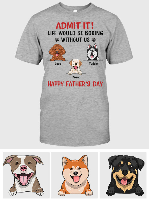 Bonne fête des pères au meilleur papa de chien ! T-shirt et sweat à capuche personnalisés pour papa.
