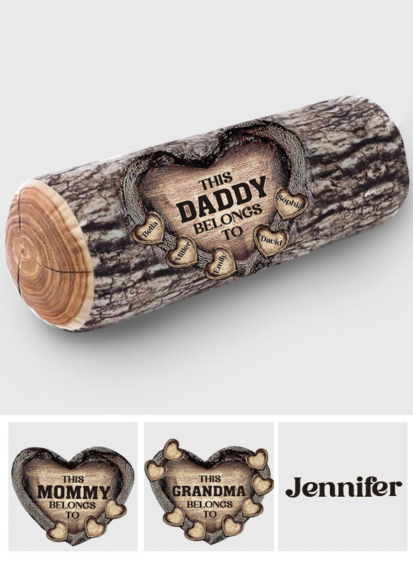 Coussin personnalisé en forme de père avec titre et nom