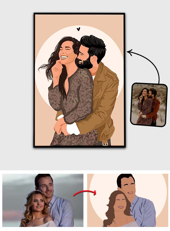 Photo 2D personnalisée - Toile et affiche personnalisées pour couples