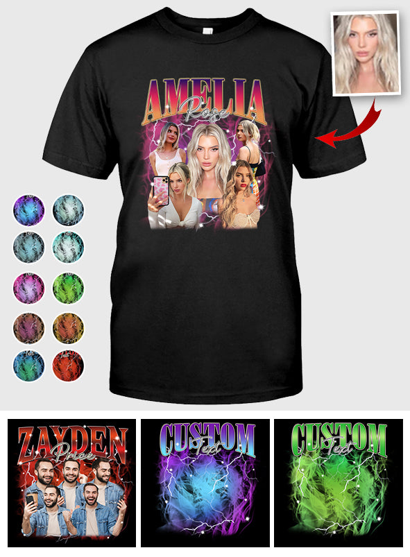 Texte et photos personnalisés - T-shirt et sweat à capuche personnalisés pour couples