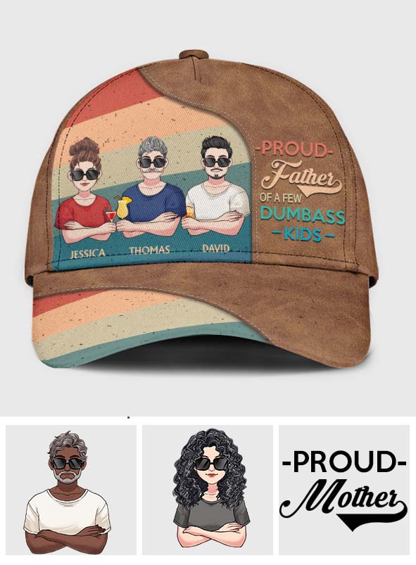 Casquette classique personnalisée « Fier papa, maman, grand-mère, grand-père de quelques enfants »