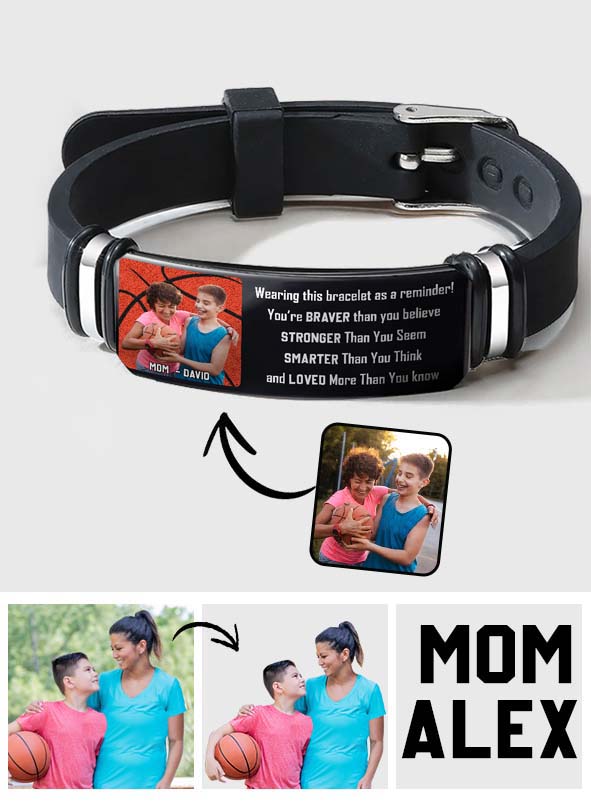 Tu es plus courageux que tu ne le crois - Bracelet de basket-ball personnalisé gravé