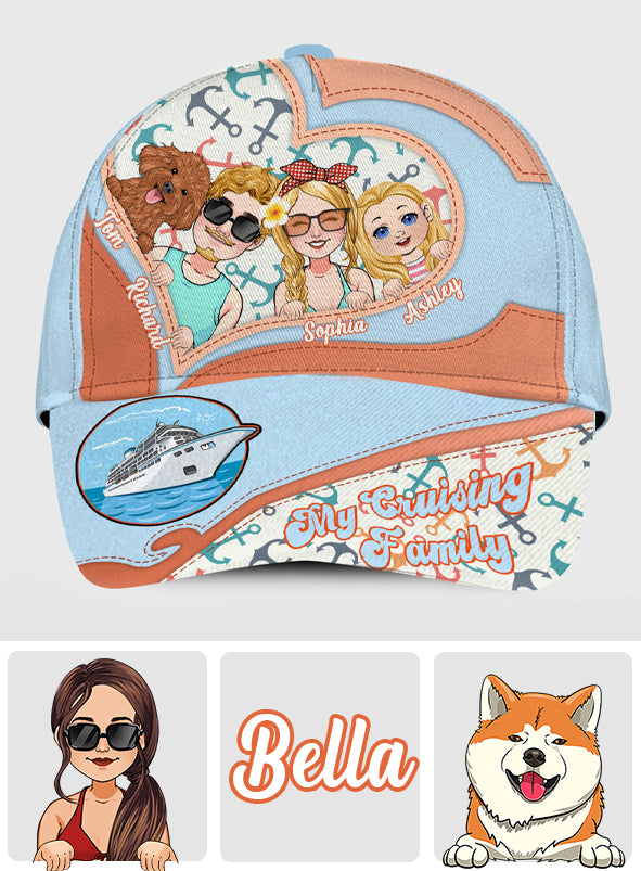 Ma famille de croisière - Casquette classique de croisière personnalisée
