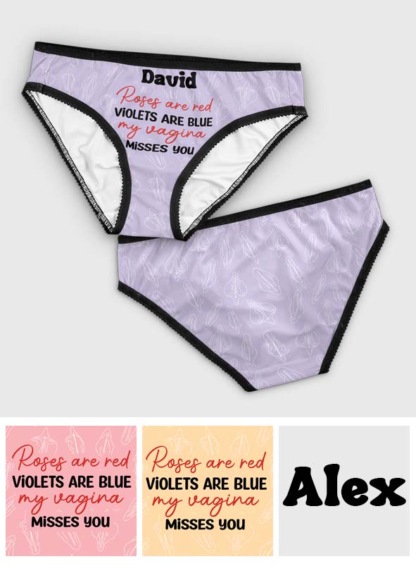 Mon vagin te manque - Culottes personnalisées pour couples avec bordure en dentelle