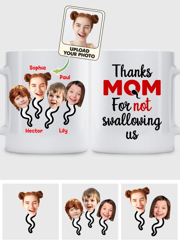 Merci maman de ne pas nous avoir avalés - Mug personnalisé pour maman