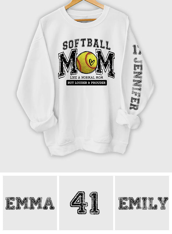 Maman de softball, plus fière que jamais ! T-shirt personnalisé Softball All Over