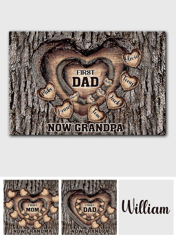 Premier papa, maintenant grand-père - Toile et affiche personnalisées pour papa