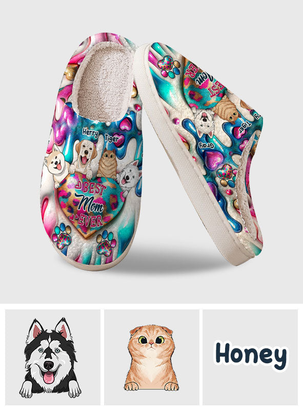 Meilleure maman du monde - Pantoufles personnalisées pour chiens