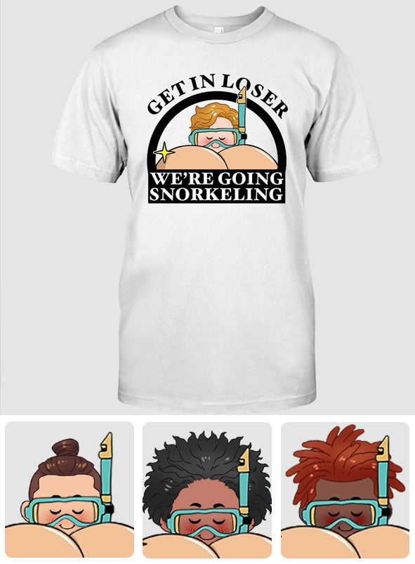 T-shirt et sweat à capuche humoristiques « Plongée sous-marine » personnalisés « Get In Loser Snorkeler » -