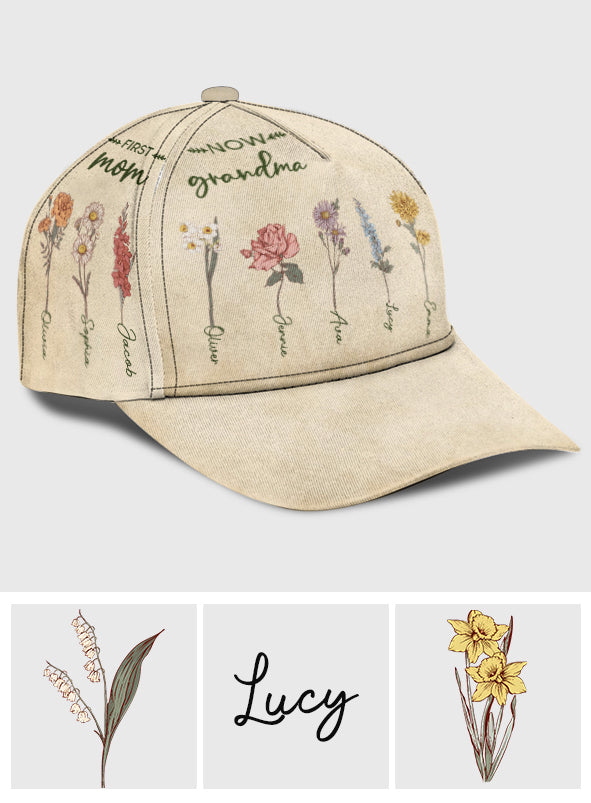 Première maman, maintenant grand-mère - Casquette classique personnalisée pour grand-mère