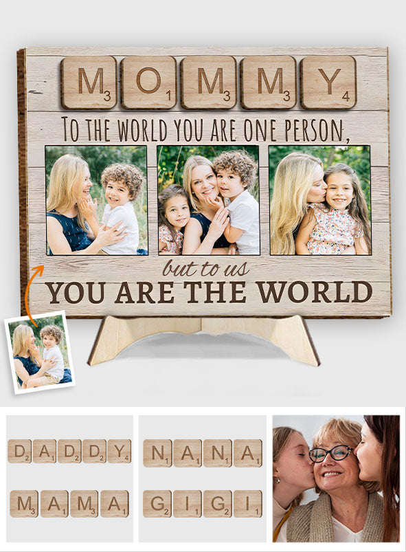 Mère, Père, Pour le monde, Tu es une seule personne - Photo personnalisée - Plaque en bois double couche - Décoration murale personnalisée pour maman