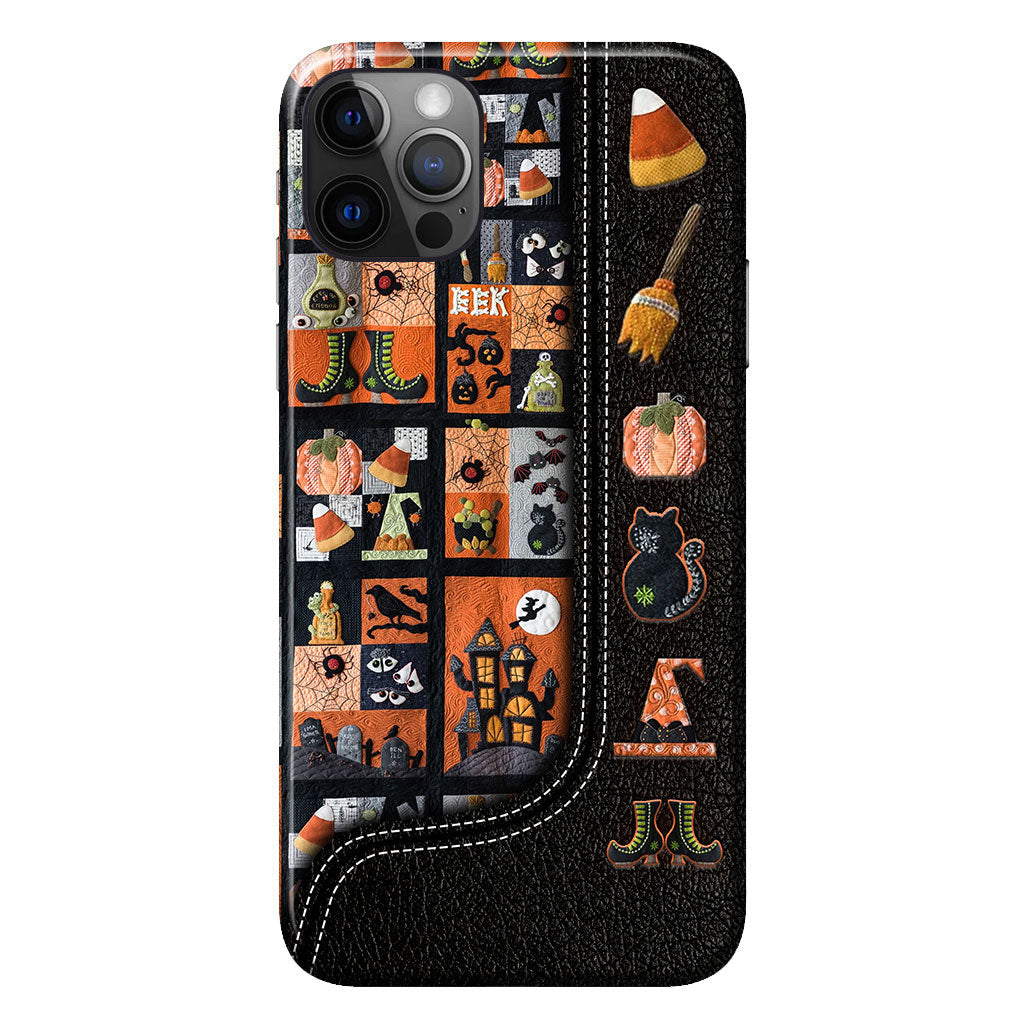 Mon balai est cassé, alors maintenant je fais du patchwork. Coque de téléphone personnalisée Halloween