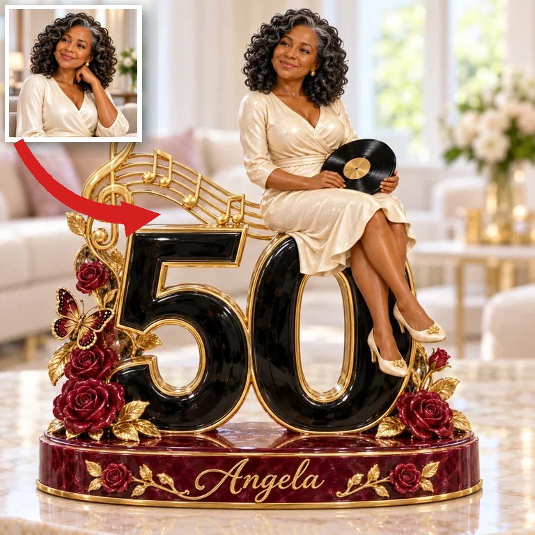 Personalized Custom Photo Music Lover Custom Shaped Acrylic Plaque - 50th Birthday Gift for Women