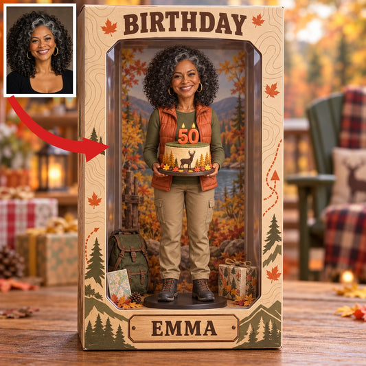 Boîte d'affichage acrylique personnalisée pour chasse - Figurine photo d'anniversaire