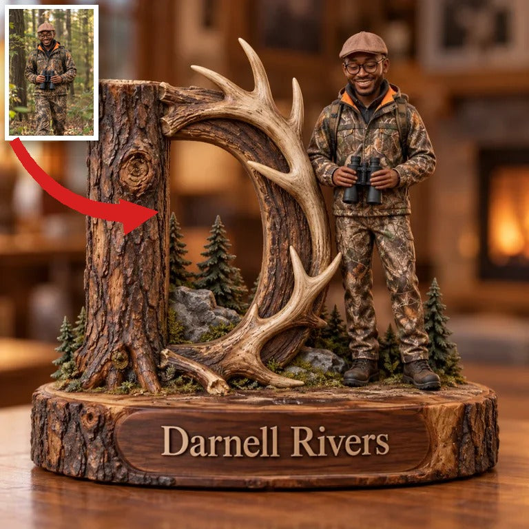 Personalized Hunting Monogram Wood Plaque with Custom Photo and Name
