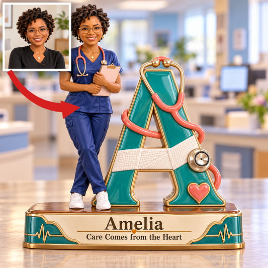 Personalized Custom Photo Nurse 3D Letter Plaque - Gift for Women