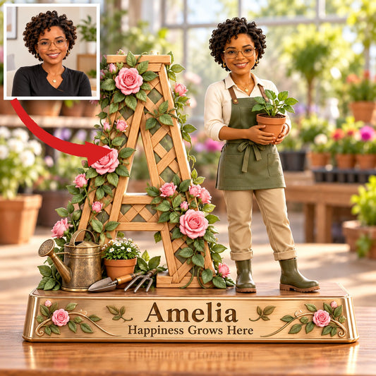 Personalized Custom Photo Gardening 3D Letter Plaque - Gift for Women