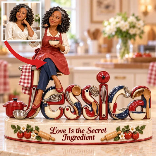Personalized Custom Photo Cooking 3D Name Figurine - Gift for Older Women